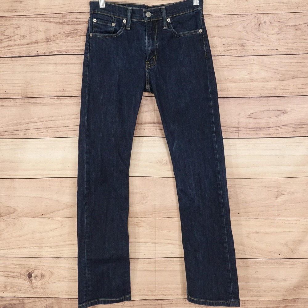 Levis 513 Jeans Mens 28x30 Blue Dark Wash Slim Straight Stretch Denim